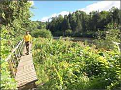 Hiking the River Trail.