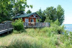 A camper cabin in Tawas Point State Park.