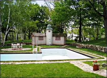 The pool house at Ten Chimneys.