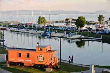 Sunset over Thunder Bay's marina is beautiful.