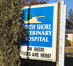 A sign warns of ticks.