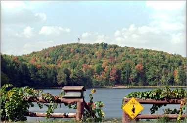 View of Timm's Hill from High Point Village.