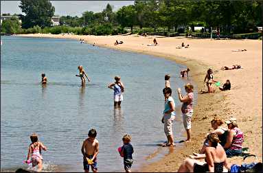 The West Arm beach of Traverse City.