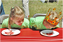 Cherry pie-eating in Traverse City.