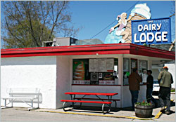 The Dairy Lodge ice-cream stand.