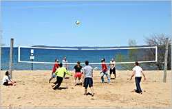 Beach volleyball in Traverse City.