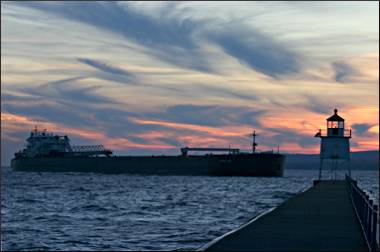 Ore boat approaching Two Harbors.