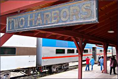 Passengers on the train from Two Harbors.