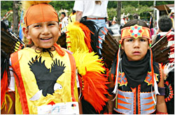 Young dancers at Upper Sioux wacipi.