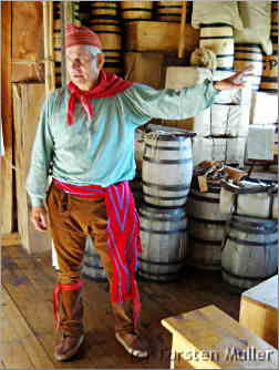 Interpreter dressed as Voyageur at Grand Portage Monument