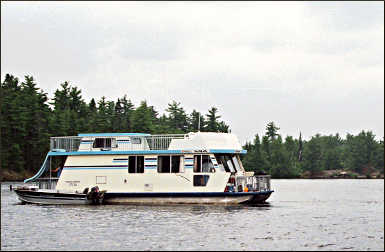 A houseboat on Voyageurs.
