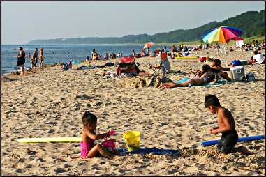 The beach at Warren Dunes State Park.