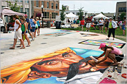 A Chalkfest artist in Wausau.