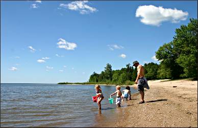 The beach at J.W. Wells State Park.