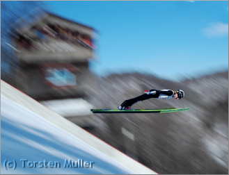 Ski jumper at Westby's competition