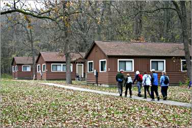 Group cabins at Whitewater State Park.