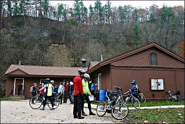 Bicyclists in Whitewater State Park.