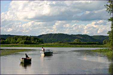 Boats on Winona's backwaters.