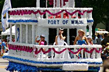 A steamboat float in Winona's Steamboat Days parade.